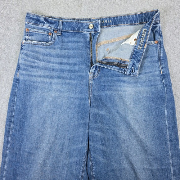 American Eagle Super High-Rise Baggy Wide Leg Jeans Women 16 Long Blue - Picture 8 of 15